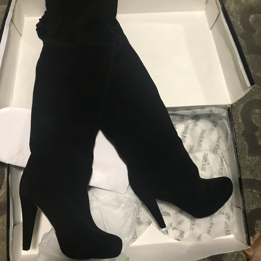 NIB OTK Black suede heel boots